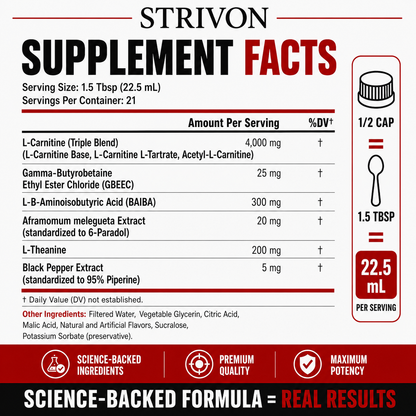 Strivon L-Carnitine 4000mg Liquid